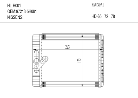 暖风HL-H001  HYUNDAI  HD-65 72 78